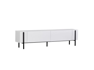 Wooden TV stand "Nexus" - 180 x 30 x 45 cm - Wood Black / Black