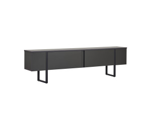 Onera" wooden TV stand - 180 x 30 x 50 cm - Anthracite / Black