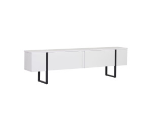 Onera" wooden TV stand - 180 x 30 x 45 cm - WhiteBlack