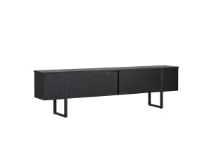 Onera" wooden TV stand - 180 x 30 x 50 cm - Black / Black wood