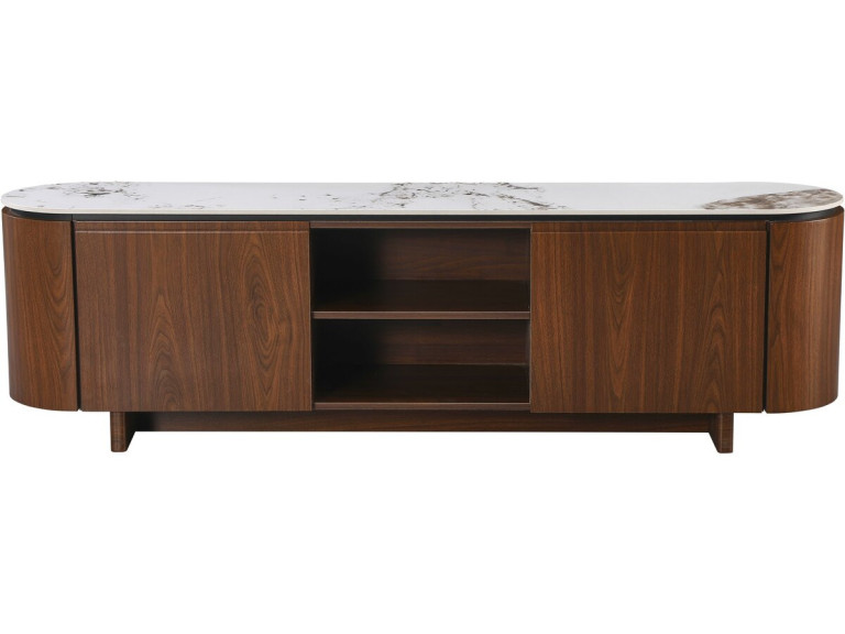 Stonea" wooden TV stand with ceramic...