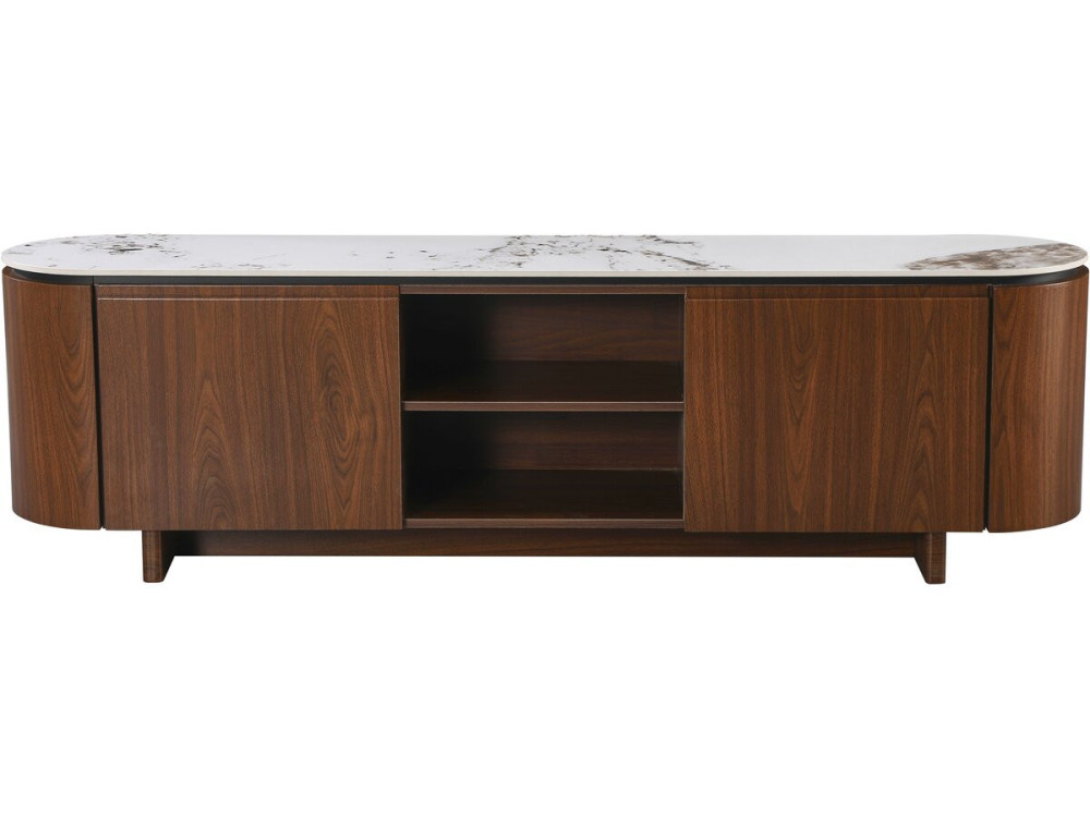Stonea" wooden TV stand with ceramic...