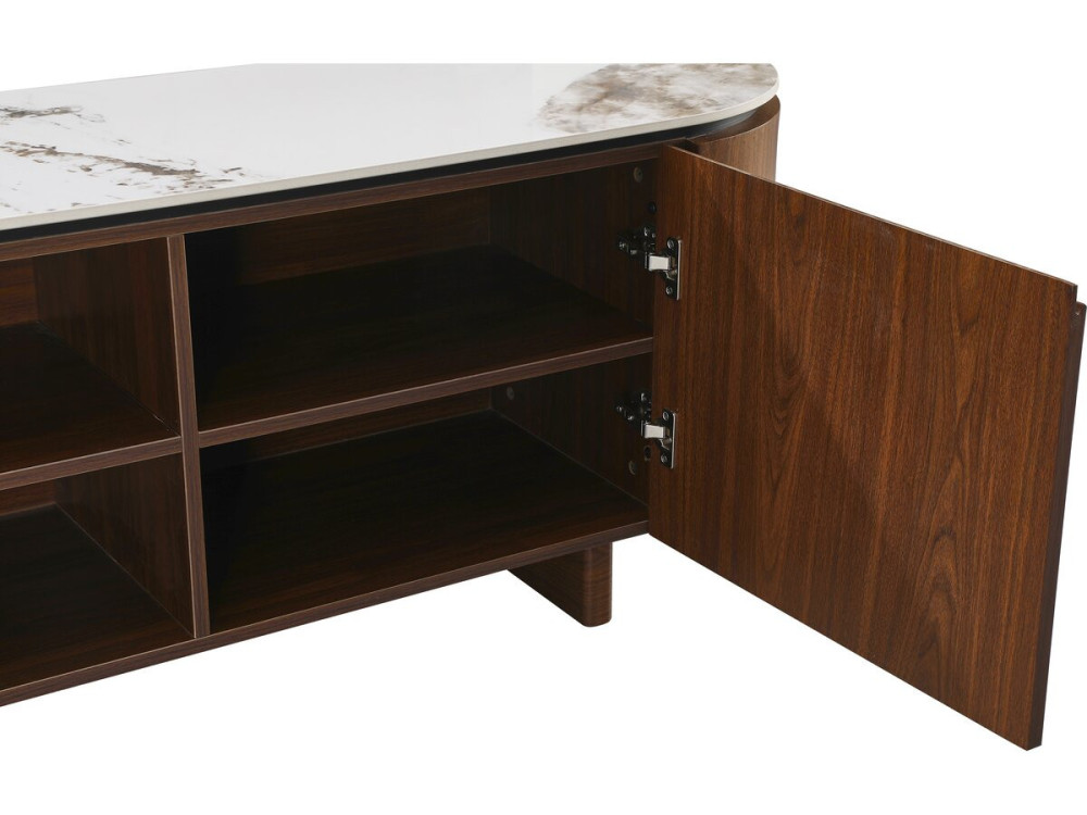 Stonea" wooden TV stand with ceramic...