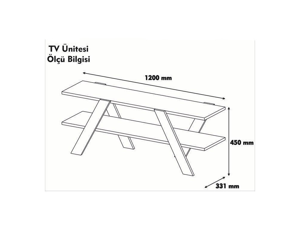 Basic" wooden TV stand - 120 x 33 x...
