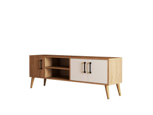 Exxen" wooden TV stand - 150 x 34 x 52 cm - White