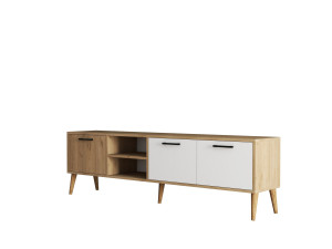 Exxen" wooden TV stand - 180 x 35 x 53 cm - White
