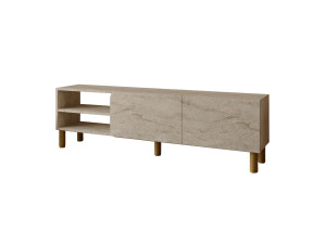 River" wooden TV stand - 150 x 31 x 48 cm - Travertine