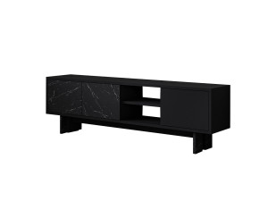 Ravello" wooden TV stand - 150 x 30 x 45 cm - Black