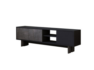 Ravello" wooden TV stand - 150 x 30 x 45 cm - Anthracite grey