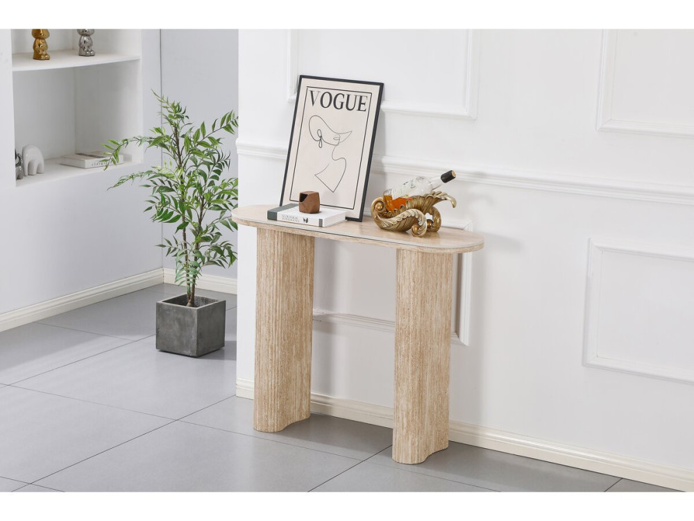 Travertine console table in ceramic...