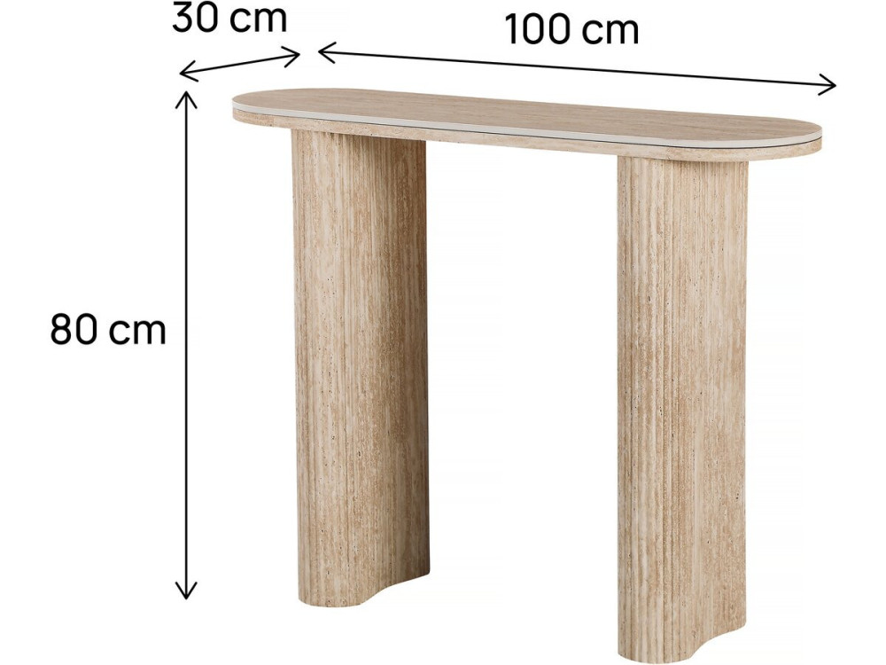 Travertine console table in ceramic...