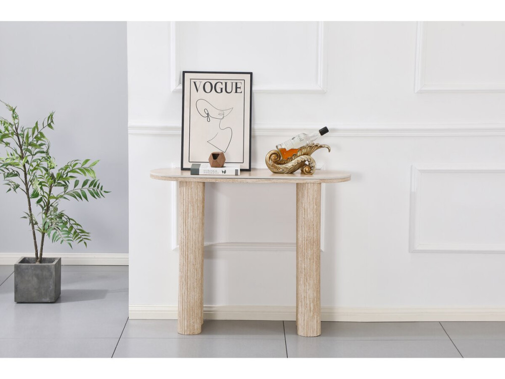 Travertine console table in ceramic...