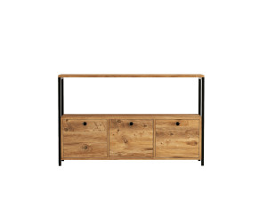 Nero" wooden sideboard - 120 x 30 x 75 cm - Black Atlantic pine