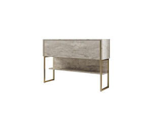 Luxe" wooden console - 120 x 30 x 80 cm - Gold Travertine
