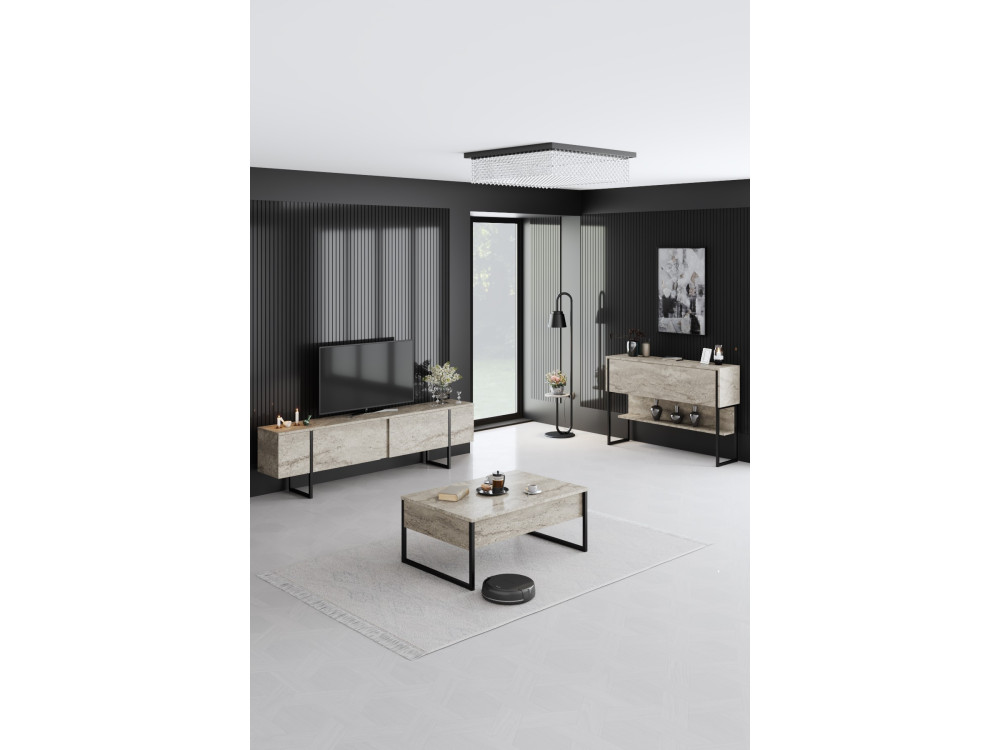 Parametre 1 Travertine, Noir