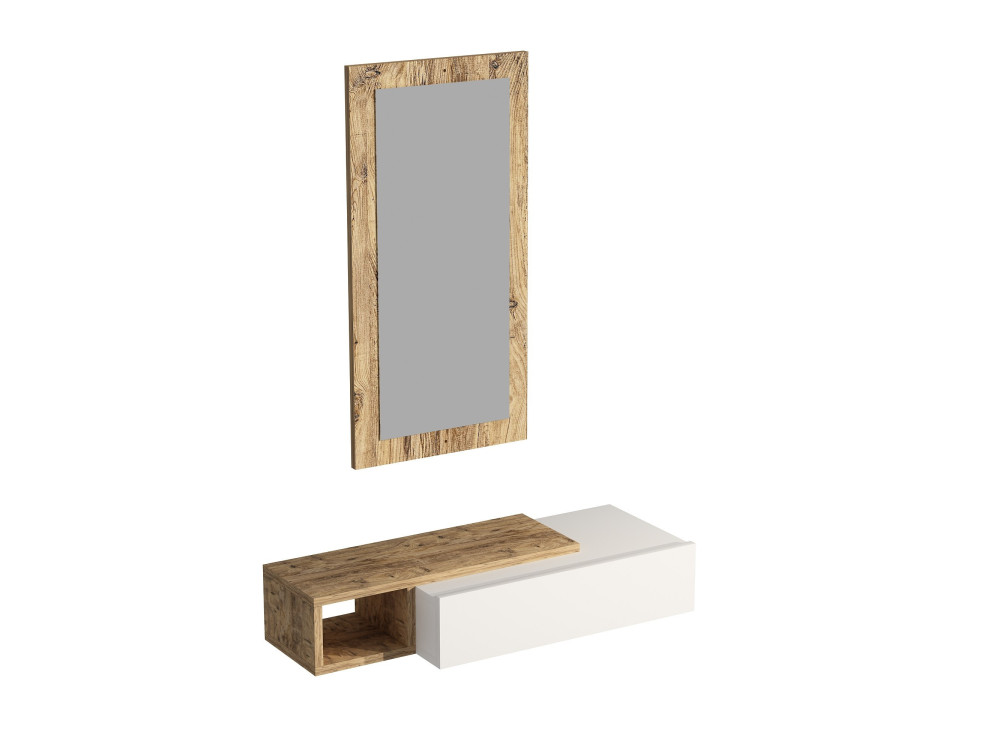 Console with wooden mirror "Vien" -...