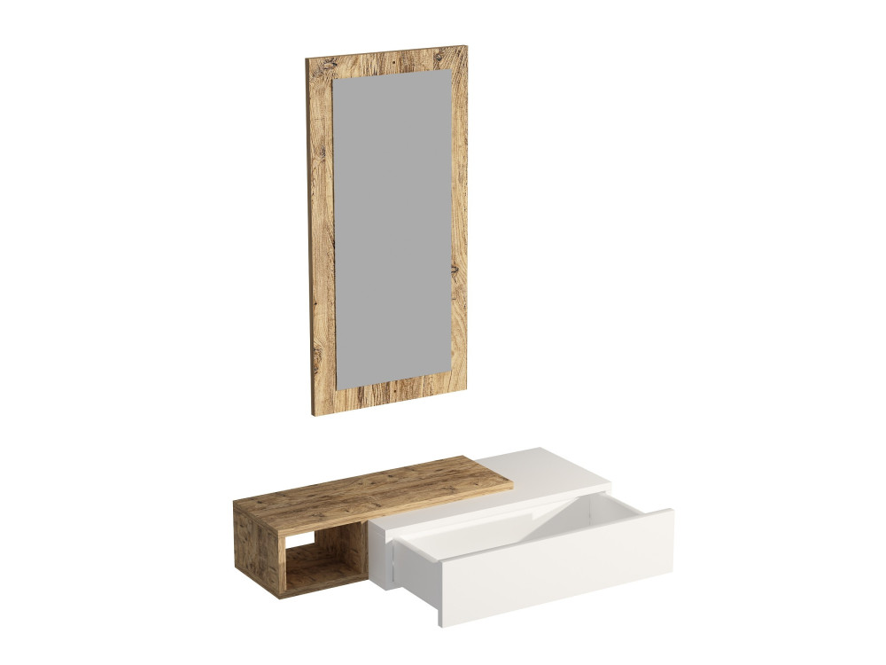 Console with wooden mirror "Vien" -...