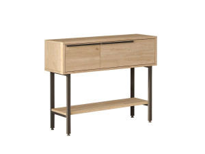 Console with wooden mirror "Calvin" - 100 x 30 x 76 cm - Brown