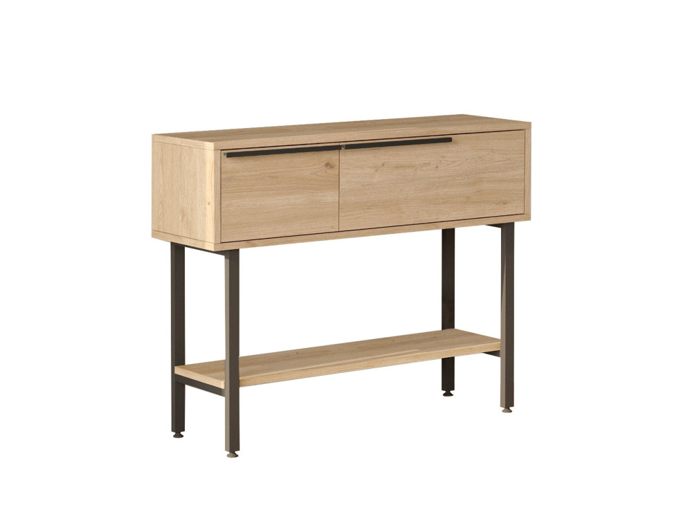 Console with wooden mirror "Calvin" -...