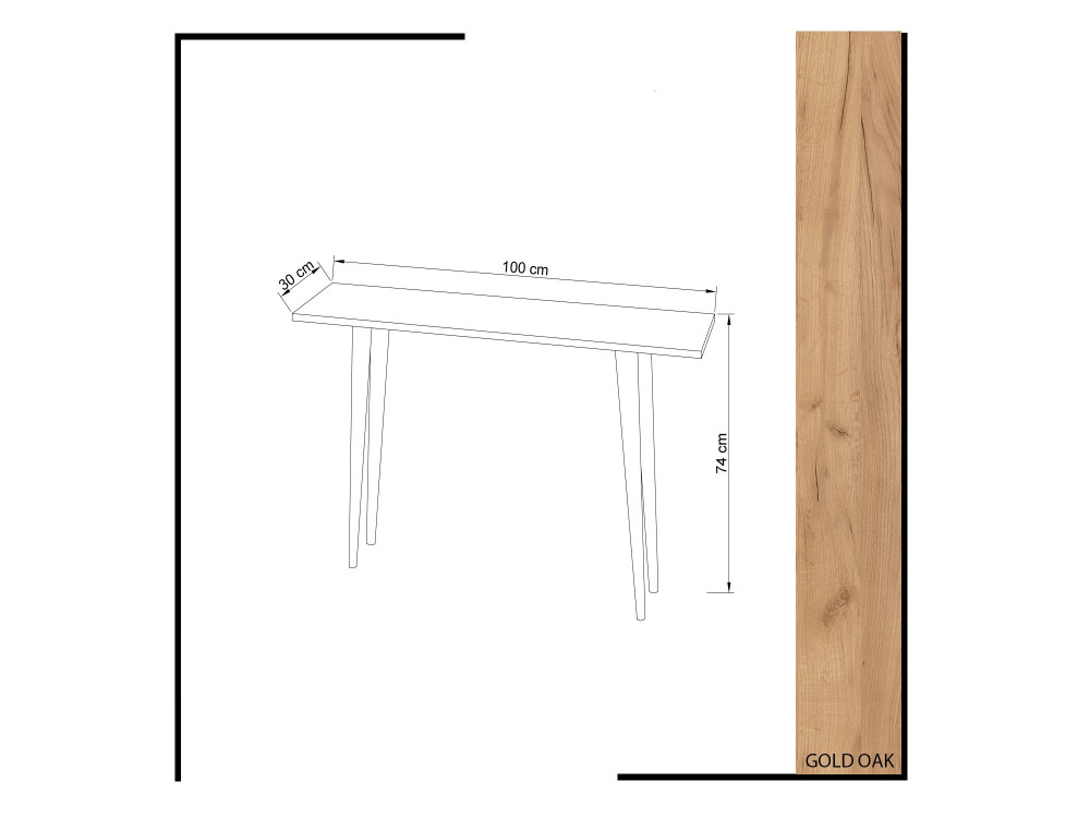 Desidero" wooden console - 100 x 30 x...