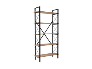 Elysian" wooden bookcase - 90 x 33 x 180 cm - BlackOak