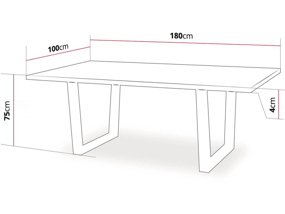 Hollywood dining table - 200 x 100 x...