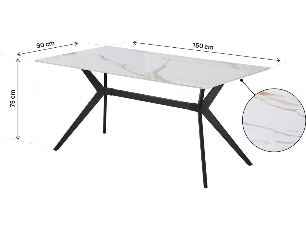 Boreal" ceramic dining table - 4 to 6...