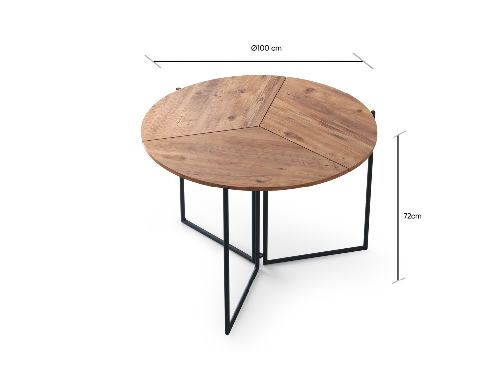 Yaprak" wooden dining table - 100 x...