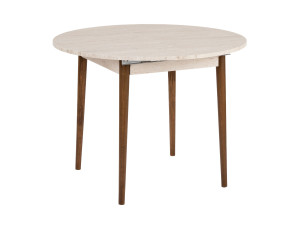 Viona" extendable wooden dining table 100 x 100 x 75 cm - Travertine
