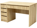 Malika" 5-drawer wooden desk - 120 x 75 x 55 cm - Brown - Brown
