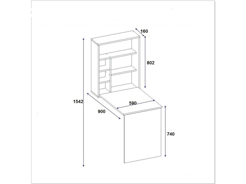Sedir" wooden desk - 90 x 59 x 154 cm...