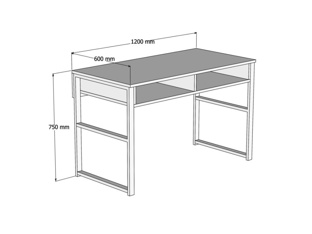 Nove" wooden desk - 120 x 60 x 75 cm...