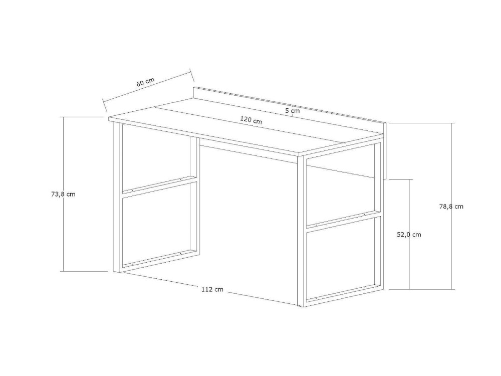 Rana" wooden desk - 120 x 75 x 60 cm...