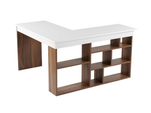 Vesper" wooden desk 130 x 120 x 72 cm - Walnut