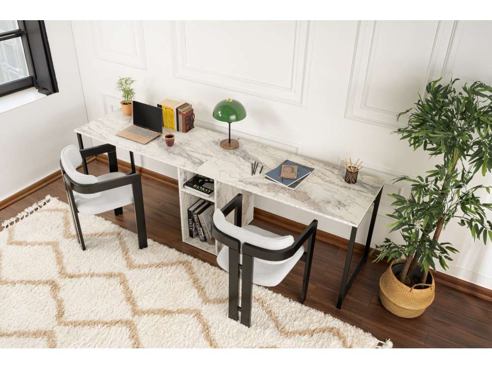 Twin" double desk with 2 wooden...