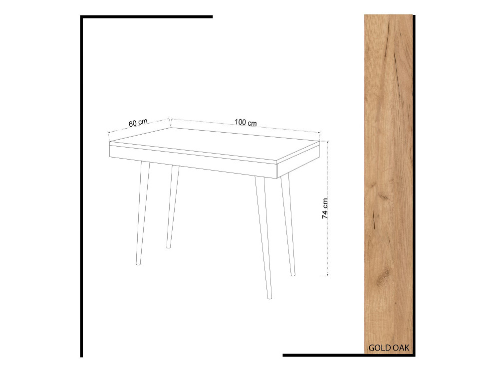Valencia" wooden desk - 100 x 60 x 74...