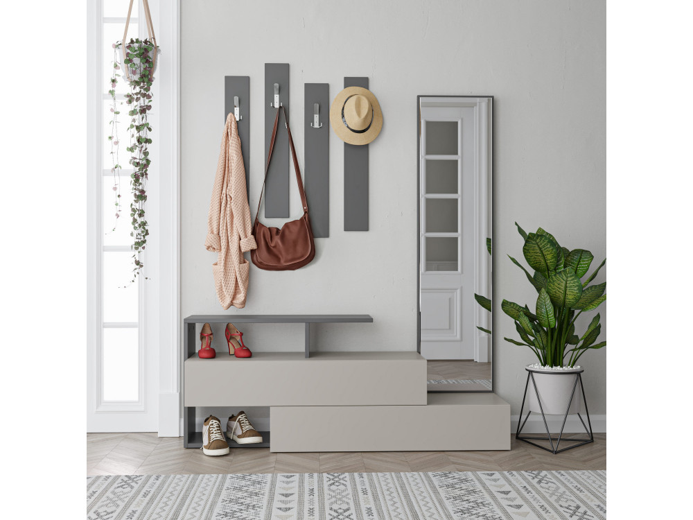 Ramda" hall cabinet with wooden...