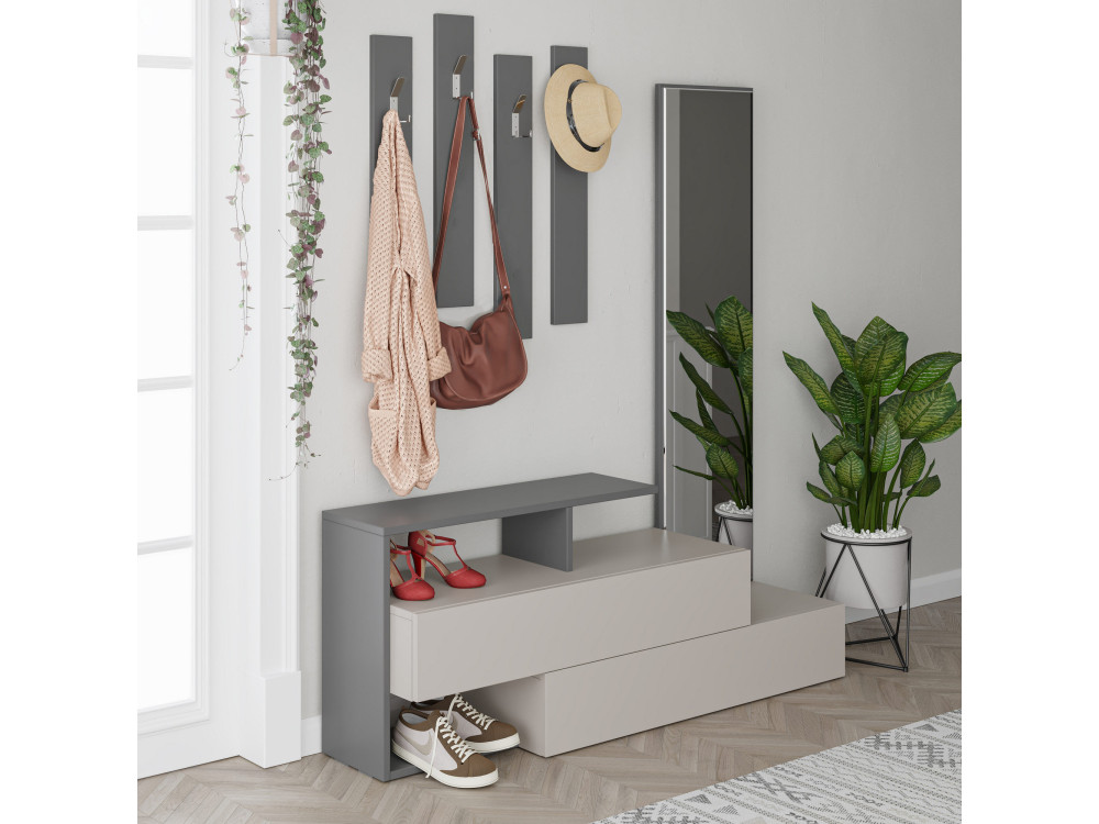 Ramda" hall cabinet with wooden...