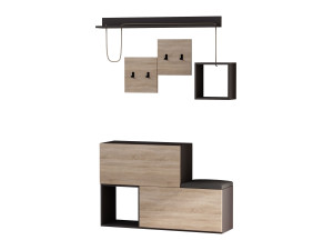 Holdon" wooden hall cabinet - 120 x 32 x 78 cm - Charcoal grey