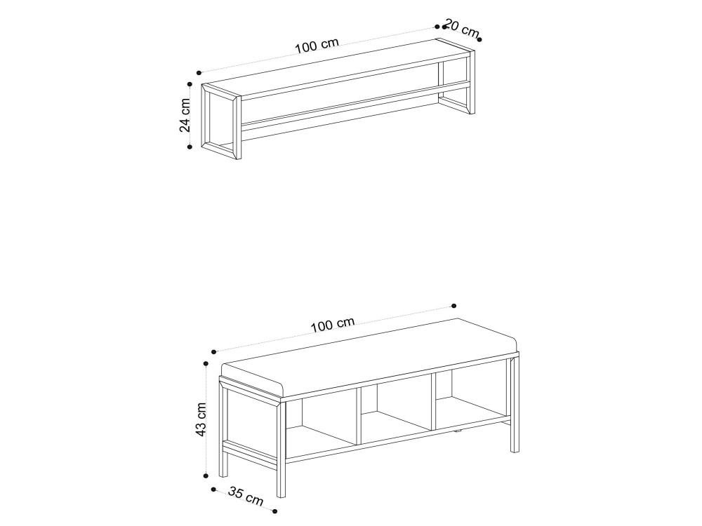 Shana" entrance unit with wooden seat...