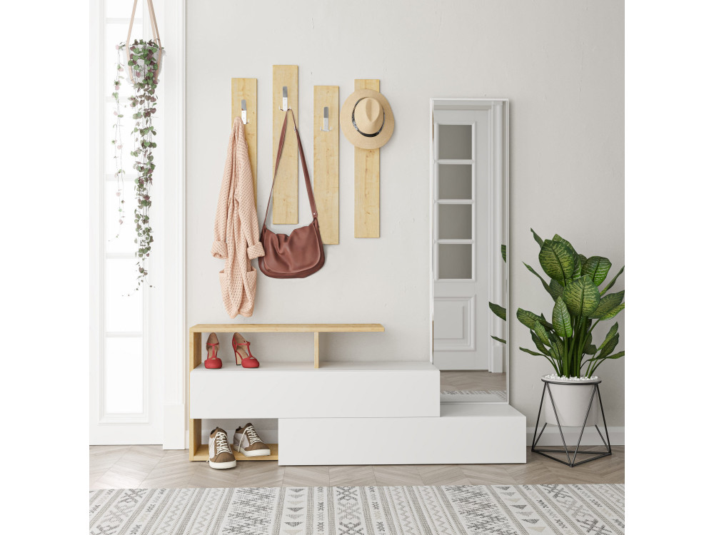 Ramda" hall cabinet with wooden...