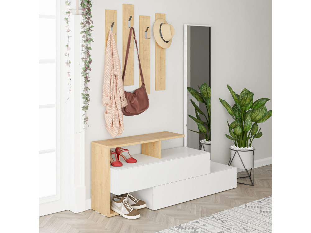Ramda" hall cabinet with wooden...