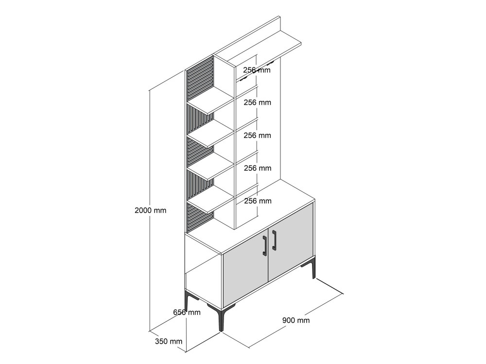 Viyana D" wooden hallway unit - 90 x...