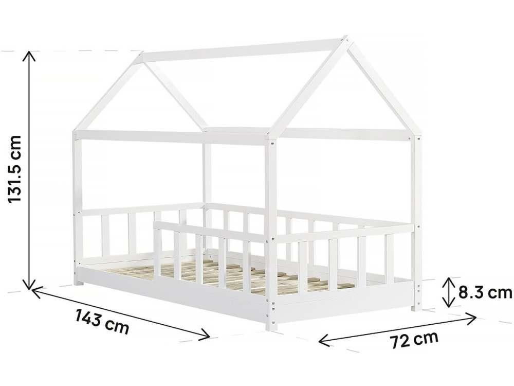 Mila" children's hut bed - 90 x 190...