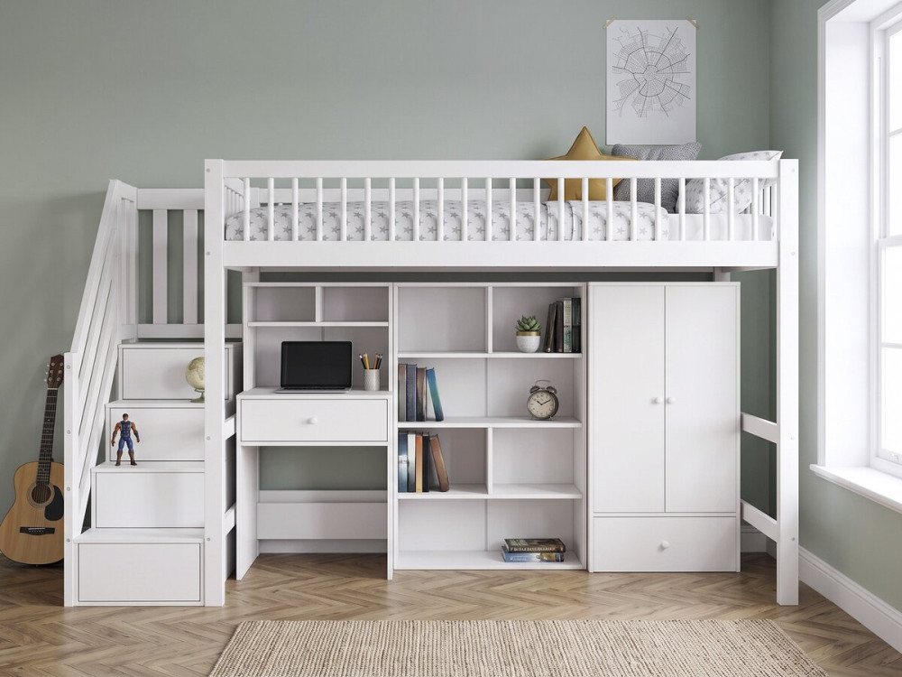 "Amélia" Wooden Loft Bed with...