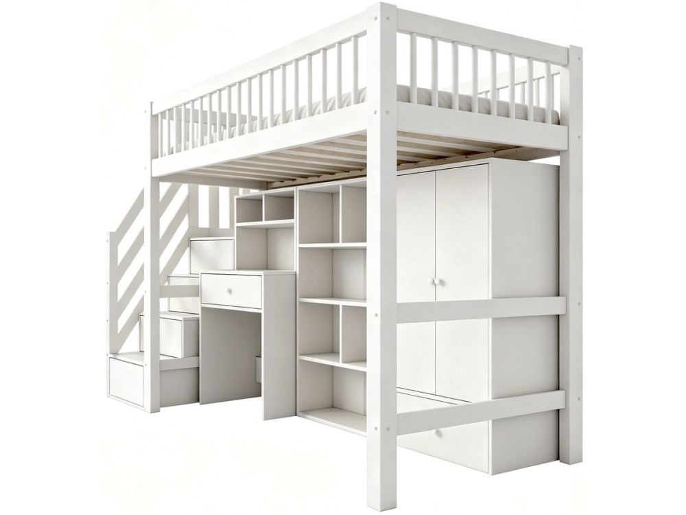 "Amélia" Wooden Loft Bed with...