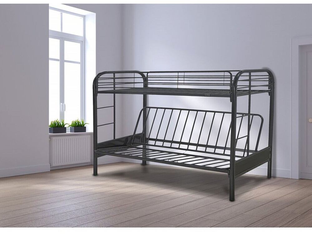 Mezzanine bed "POLO" - Metal - Black