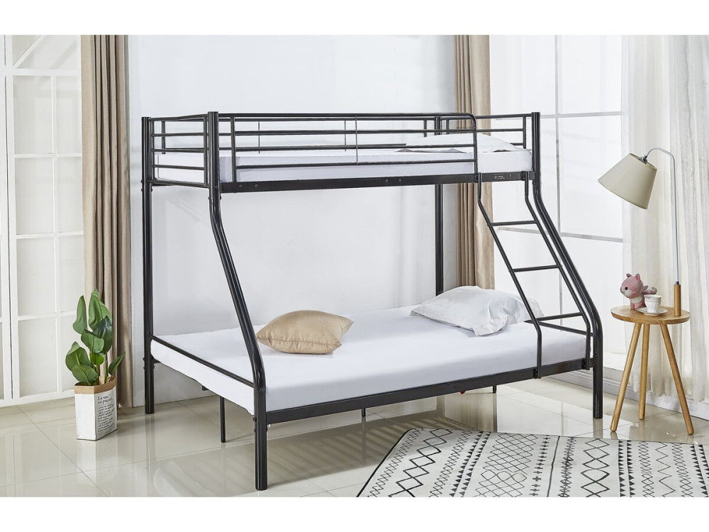 Bunk bed "LEO" - Black - Metal