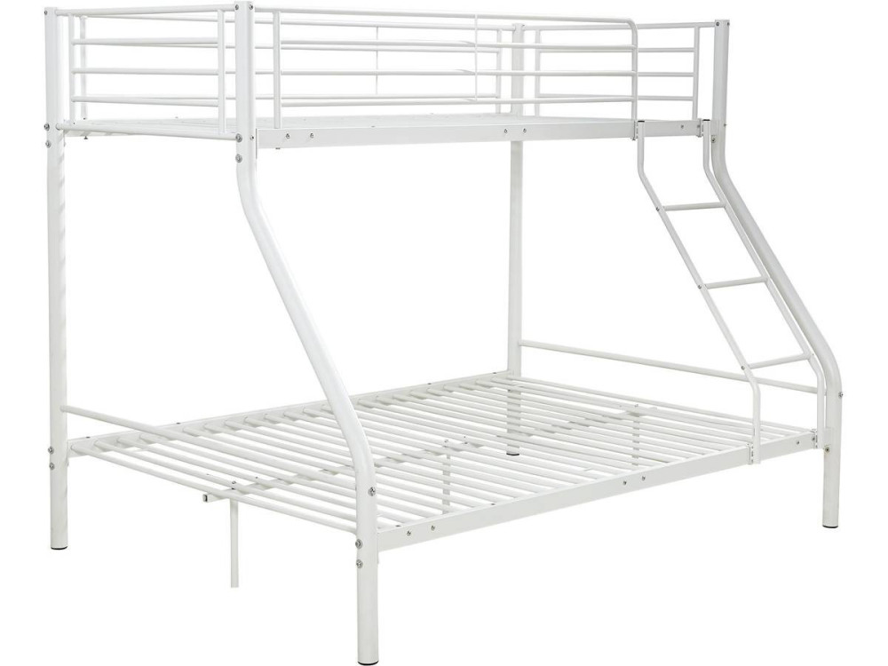 Leo metal bunk bed Bed bases included - 90/140 x 190 cm - White