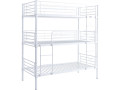 HAVIN Triple Metal Bunk Bed - 90 x 190 cm - Black - GREY